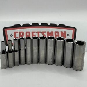 Craftsman G Series 11pc 1/4" Drive Deep Metric Socket Set 4mm-14mm 6pt USA Made